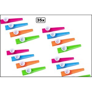 35x Muziekinstrument Kazoo assortie kleuren - Muziek festival thema feest party fun