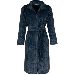Pastunette - Dames Badjas - Donkerblauw - Fleece - Met Rits