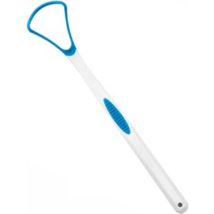 Tongschraper van kunststof - wit en blauw