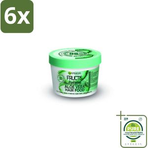 Garnier - Fructis Hair Food Aloe Vera - 3-in-1 Haarmasker - Normaal tot Droog Haar - 400 ml - Voordeelverpakking - 6 stuks - Haar masker - Aloe vera