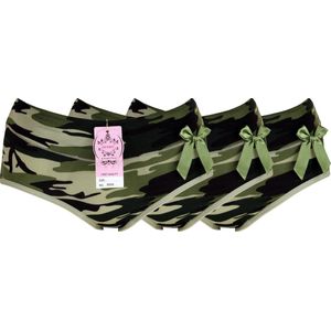 Dames slips 3-pack Camo / Camouflage print groen - Size XXL