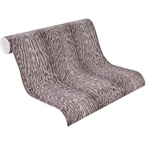 Vliesbehang - Dierenbehang - Panterprint - Grijs Taupe - 10.05 meter lang - 53 cm breed