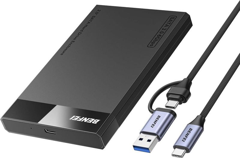 Benfei - Harde Schijf Behuizing - Zwart - Geschikt voor 2.5 inch SATA HDD/SSD