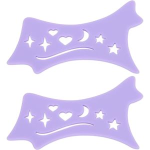 Oogschaduwsjabloon, oogschaduwmal Silicone vormgereedschap Uitgesneden ster, maan en hartpatroon Oogschaduwapplicator Make-upgereedschap Silicone make-upapplicator voor schoonheidsaccessoires (paars)