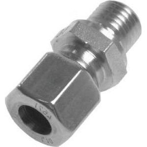 1/4'' NPT Buitendraad x 6L RVS Rechte Knelfitting 315 Bar DIN 2353 - FL2S-MO-ST-014N-06-L