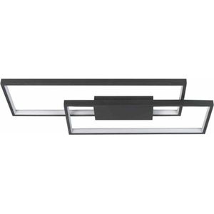 Plafondlamp Piazza groot | led strip | zwart | kunststof / metaal | 3 standen dimmer | hal / woonkamer / slaapkamer | modern design