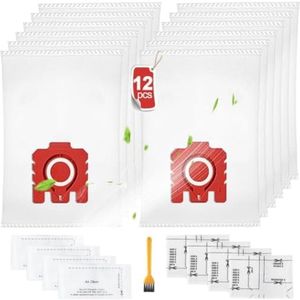 Stofzuigerzakken Set geschikt voor Miele Stofzuigers - 12 Stuks met Filters en Borstel