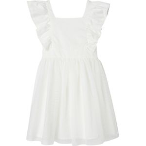 Vertbaudet - Feestelijke Meisjesjurk - Katoen - Roze - Met Tule Petticoat en Ruches