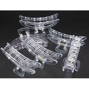 6 grote haarklemmen 11 cm transparant