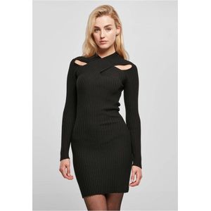 Urban Classics - Crossed Rib Knit Korte jurk - XS - Zwart
