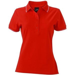 James and Nicholson Vrouwen/dames Polo (Tomaat rood/wit)