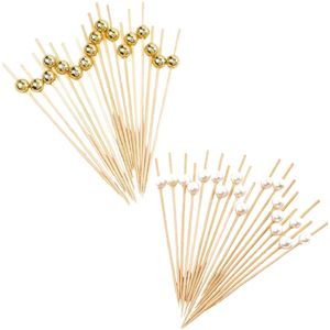 Decoratieve tandenstokers - set van 200 - goud en zilver - 12 cm