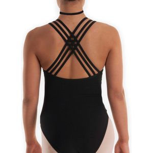 Elegant zwart Balletpak  |  ""Expression""  |  met 3 bandjes  | Balletpak voor meisje | Maat 116/122 | Maat 8 jaar