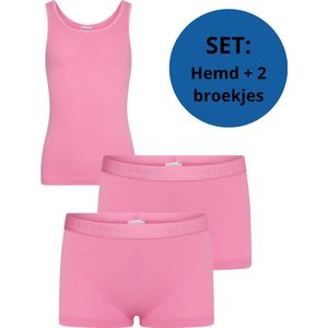 Beeren Bodywear Meisjes Set: Hemd en 2 Boxers Roze maat 134/140