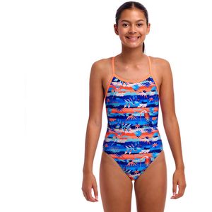 Funkita - Single Strap One Piece - Zwempak - Blauw - 10 Jaar Meisjes
