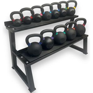 Padisport - Kettlebell set + Rack - kettlebells - kettlebell gietijzer - fitness - crossfit - fitness gewicht