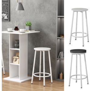 Vicco Edmonton Barkrukken set van 2 – 31.5 x 64 cm 2 delen Wit 2 delen