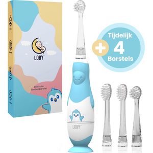 LoBy® Premium Sonische Elektrische tandenborstel voor Baby en Peuter - Met Timer - 0 t/m 4 Jaar - Blauw