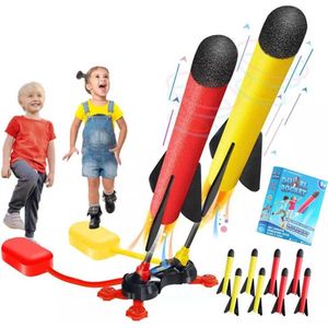 GT - Duo Stamp Rocket Schieten buitenspeelgoed voor kinderen Incl 6 raketten - Zomer Speelgoed 3 jaar 4 jaarvoor jongens / meisjes - Nieuwste rage 2023 zomer zwembad speelgoed verjaardag cadeau