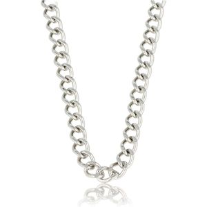 My Bendel Grove ketting met 6 mm zilverkleurige schakels - Stoere zilverkleurige ketting met grove schakels - Met luxe cadeauverpakking
