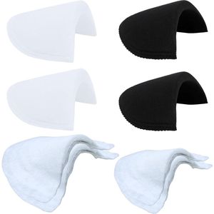 Schoudervullingen van katoen - 4 paar spons schouderpads voor dames en heren - naai-accessoires voor blazer, pak en jas - 4 maten