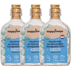 HappySoaps - Kwartaalbox Tandpasta Tabs - Met Fluoride - 3 stuks