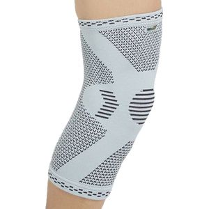 - Kniebandage met bamboevezel, lichtgewicht - comfortabele en ademende stof, elastische brace voor mannen, vrouwen, jongeren - grijs (1 Stuk, Maat XL)