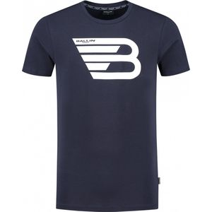 Ballin Amsterdam - Heren Slim fit T-shirts Crewneck SS - Dark Blue - Maat S