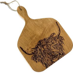 Serveerplank Peddel Schotse Hooglander Medium - 35x25 - Schots Eikenhout - Scottish Made