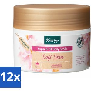 Kneipp - Body scrub - Sugar & Oil - Soft Skin - Voor droge en gevoelige huid - 220 g - Voordeelverpakking - 12 stuks