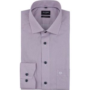 OLYMP - Luxor Overhemd Extra Lange Mouw Print Roze - Heren - Maat 42 - Modern-fit