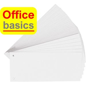 Office Basics Scheidingsstrook - tabbladen - gerecycled karton - wit - 240x105mm recht - set 100 stuks