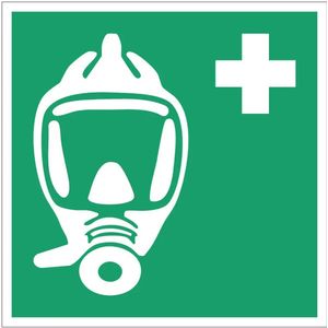 Zuurstofmasker bord – E029 - Dibond - 15 x 15 cm