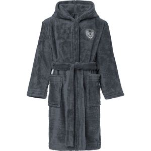 L&L Kinderen Badjas met Capuchon - Wasmachine bestendig - Polyester - LL-FrankNew - Grafiet - 110-116