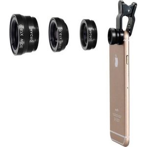 Finnacle - Fish eye lens voor Smartphone - 3-in-1 - Universeel - Lens Clip - Fish Eye - Wide en Macro - Geschikt voor elke smartphone - Opzet lens voor telefoon
