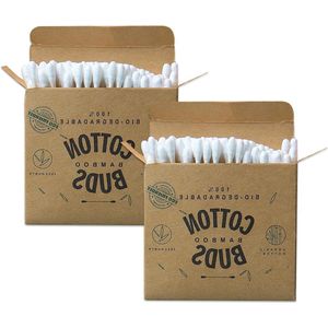 Allecto plus - Bamboe wattenstaafjes 400 stuks - Plasticvrij en biologisch afbreekbaar - Milieuvriendelijk eco product