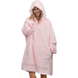 Smileify® Hoodie Deken Pro Max - Extra Lang & Dik - Snuggie - Fleece Deken met Mouwen - Plaid - Blanket - Licht Roze