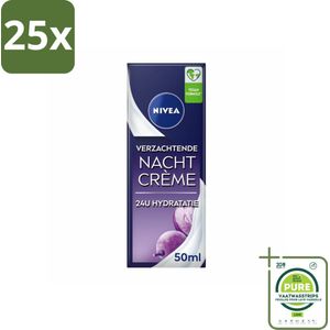 25 x NIVEA – Nachtcrème – Essentials Sensitive – 50 ml - Grootverpakking - Nachtcrème - Hydraterende Crème - Huidverzorging - Huidherstel - Vitamine E