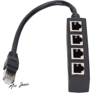 Mrs. Jones RJ45 Splitter Adapter - Tot 4 Netwerk Adapter - CAT 7