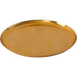 WinQ!- Metalen plateau (d:40cm) in Goudkleur - schaal voor kaarsen met opstaande rand - decoratieschaal - dienblad