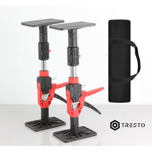 TRESTO - Bouwstempel - Telescopische Steunstang 55–95 cm – Verstelbare Montagehulp & Cabinet Jack – 2 Stuks - Ideaal voor Kastmontage en Kluswerk
