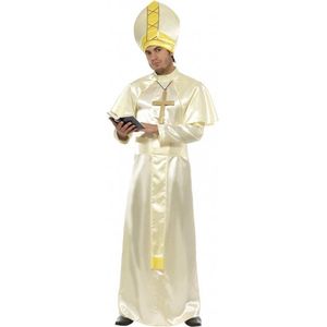Paus kostuum wit en goud 48-50 (m)