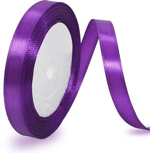 Satin Ribbon Paars 10mm - 22m Decoratieve Cadeau Ribbon - Brede Stoffen Ribbon voor Bruiloft - Doop - Verjaardag Cadeaus