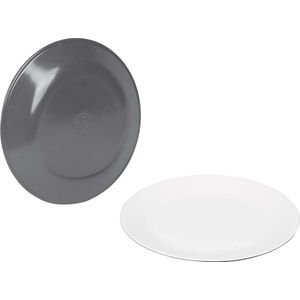 Bo-Camp - Dinerbord - Two-Tone - Melamine - 4 Stuks - Grijs