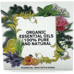 Ayuda Lifestyle Cadeauset Etherische Olie - 100 % Pure Etherische Olie - 100 % Natuurlijk - 8 flesjes / 10 ml - Voor Aroma Diffuser - Geurolie - Therapeutische Kwaliteit - Woonkamer - Slaapkamer - Massage Olie - Autoparfum