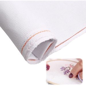 14 karaat 150 x 100 cm witte kruissteekstof voor naaiwerk - doe-het-zelf handwerk