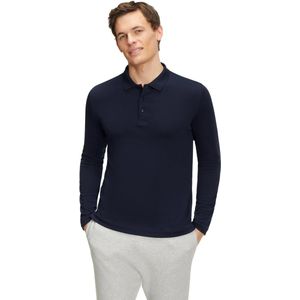 FALKE - Basic Polo Shirt Longsleeve - Heren - Blauw - Zacht Huidvriendelijk Katoen