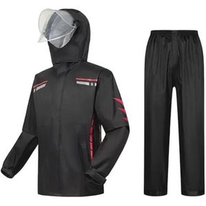 Regenpak voor heren - waterdichte regenjas met capuchon en broek, winddicht