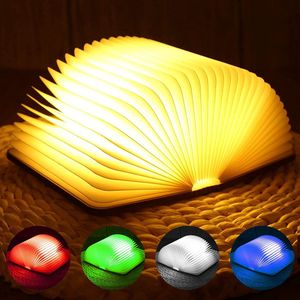 LED-boeklamp, opvouwbare boeklamp, LED-sfeerverlichting, warm wit, groen, rood, blauw en geel, USB-oplaadbaar, bureauboeklamp, nachtlampje, bedlampje voor kinderen, vriendin, cadeau, woondecoratie