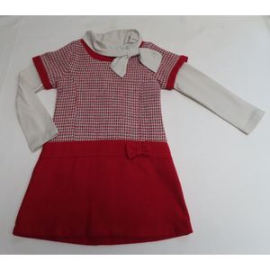 Kledingset - Ensemble - Jurk + T shirt lange mouw - Rood / grijst - 3 jaar 98
